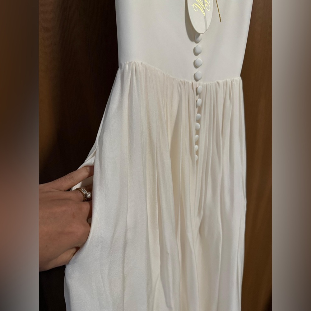 NWT- LEANNE‎ MARSHALL Elegant Ivory maxi Dress Size: 0 - Picture 12 of 16